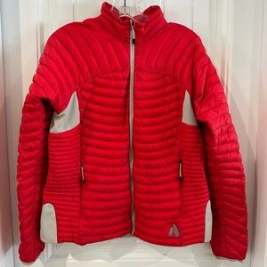 Eddie Bauer First Ascent Red And Gray Down Jacket Women’s Large